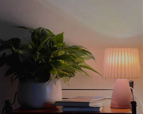 Reading a book in a cozy corner with warm ambient reading lamp